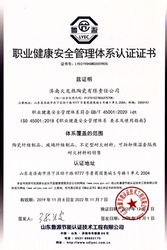 職業(yè)健康安全管理體系證書2019